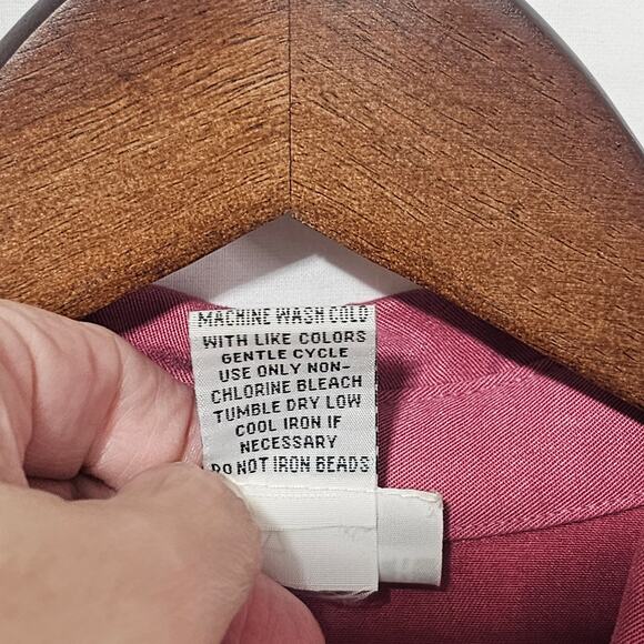 Alfred Dunner Long Sleeve Button Up Embroidered Mauve Size 16P Grannycore - Picture 4 of 9